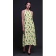 thumbnail image 3 of Bimba Leaves Printed Women Backless Halter Neck Summer Holiday BeachÂ&nbsp;Dress-X-Small, 3 of 6
