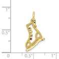 thumbnail image 4 of Diamond2Deal 10k Yellow Gold Diamond-Cut Ice Skate Charm Pendant for Women (L- 0.79 inch, W-0.44 inch), 4 of 5