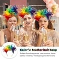 thumbnail image 4 of Dilunave Diadema de Plumas de Colores Tocado Diademas Cosplay Diadema para el Cabello Tocado de Fiesta de Carnaval Diadema de Plumas de Arco Iris Disfraz de Plumas para el día de Pascua Boda Fiesta, 4 of 5