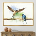 thumbnail image 2 of Two Barn Swallows Birds On Branch 40 in x 30 in Framed Painting Canvas Art Print, by Designart, 2 of 5