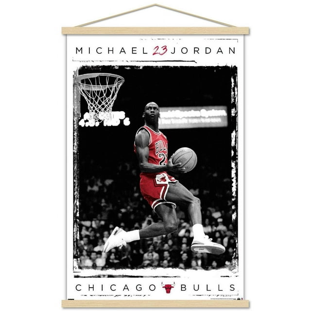 Michael Jordan - Dunk Wall Poster, 14.725" x 22.375" Framed