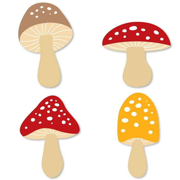 Big Dot of Happiness Wild Mushrooms - DIY Shaped Red Toadstool Party Cut-Outs - 24 Count
