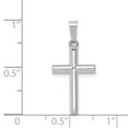 thumbnail image 3 of 14k White Gold Polished Hollow Latin Cross Pendant Charm, 3 of 4