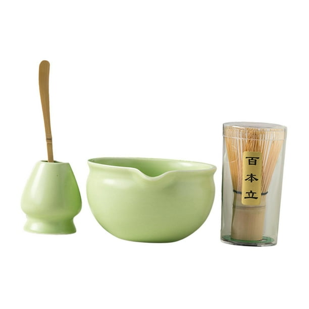 Conjunto de para preparar matcha, incluye cuchara y tazón Verde claro
