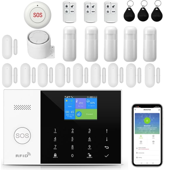 Sistema inalámbrico de alarma doméstica YBJ PG-105-F con control de aplicaciones