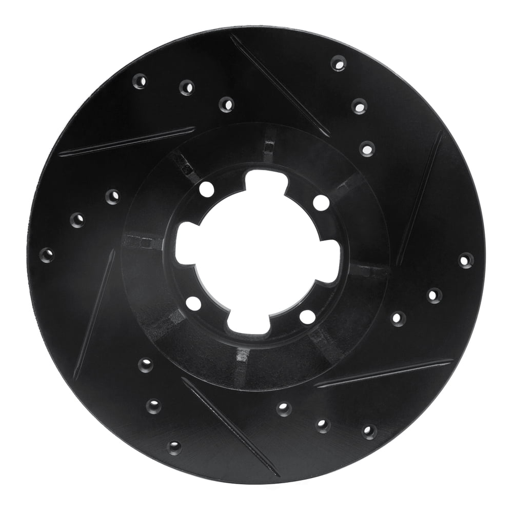 Dynamic Friction Company 633-13000L DFC Brake Rotor - Drilled And Slotted - Black