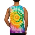 thumbnail image 4 of SGFCWSX Men's Tank Tops Casual Summer Beach Quick Dry Tie Dye Print Sleeveless Shirts for Men Breathable Muscle Tank Top Yellow Size XL, 4 of 6