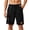 Black, variant on Men's Tear Away Shorts Elastic Waist Drawstring Relax Fit Split Snap Button Shorts