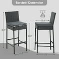thumbnail image 3 of AVAWING Outdoor Wicker Rattan Bar Stools Set of 2 with Cushion for Lawn, Black, 3 of 7