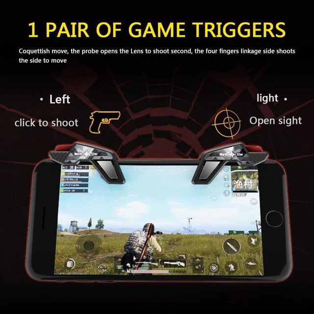 Botón de disparo del juego del teléfono 2x Juego de teléfono móvil Botón de disparo L1 R1 Shooter Trigger para iPhone Xiaomi Huawei JShteea Nuevo