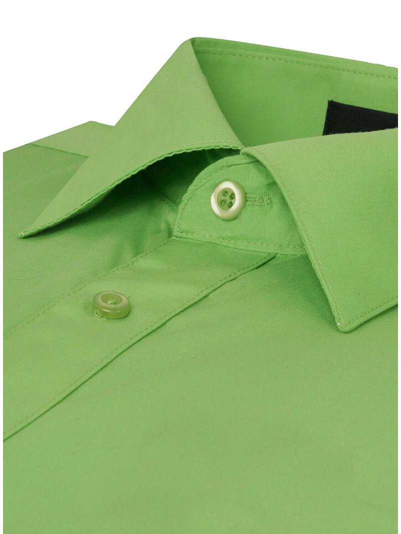 slim fit dress slacks Men's Forest Green Long Sleeve Dress Shirt, Stain Repellent, Wrinkle Resistant