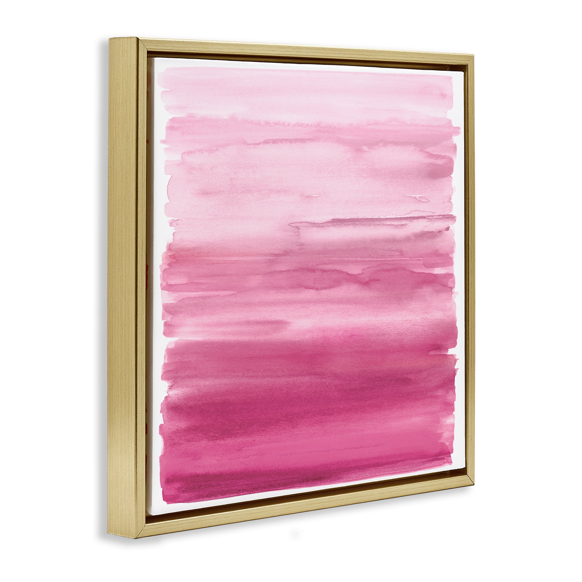 Stupell Industries Gradient Pink Blush Gold Framed Floater Canvas Wall Art, design by Allie Corbin