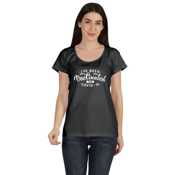 Inkmeso Womens I've Been Vaccinated Pro-Vaccine Crew Neck T-shirt