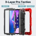 thumbnail image 3 of FJLBDE Case for Lenovo Tab M10 3rd Gen 10.1 inch 2022, Rugged Shockproof Tablet Cases Cover with Kickstand Shoulder Strap, Red, 3 of 7