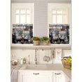 thumbnail image 5 of Teal Brown Deer Silhouettes 2 Panel Kitchen Curtains for Small Windows, Trees Wooden Retro Art Farmhouse Bathroom Tier Curtain, Short Window Treatment for Bedroom/Living Room 55"x24", 5 of 6