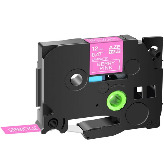 GREENCYCLE 1PK Compatible for Brother P-touch TZe-MQP35 TZ-MQP35 12mm 5m White on Berry Pink Laminated Label Tape