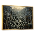 thumbnail image 3 of Designart "Surreal Maze Landscape Exploration IV" Extra Large Landscapes Framed Wall Art - Traditional Brown Surrealism Landscape Entryway Framed Wall Art, 3 of 7