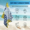 thumbnail image 4 of GZHJMY Beach Towel for Women Girls, Yellow and Blue Leaf Silhouette Bath Towel, Oversized Lightweight Sport Towel, 31x63 Inch, 4 of 7