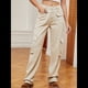 thumbnail image 4 of Pantalones Cargo de Cintura Alta para Mujer, Pantalones Casuales de Pierna con 6 Bolsillos. Caqui Superficial L, 4 of 9