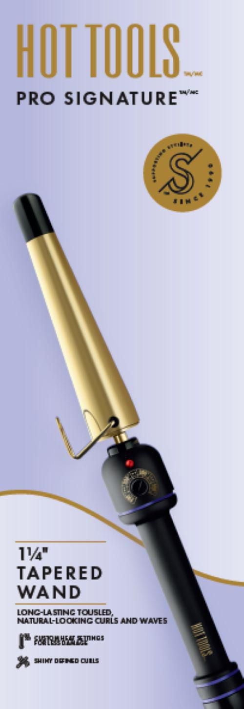 HOT TOOLS Pro Signature Gold Large Tapered Curling Iron + Wand,