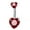 Dark Red, variant on Belly Button Ring Eye-catching Corrosion Resistant Heart Shaped Belly Navel Stud Piercing Jewelry for Girl