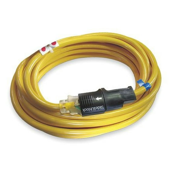 POWER FIRST 4FZY8 45 ft. 12/3 Lighted Locking Extension Cord SJTOW