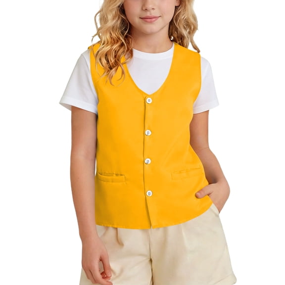 hotojiny Baby Boys Girls Lightweight Vest Kids Sleeveless Button down Jacket Unisex Infant Formal Waistcoat for 3-12 Years