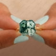 thumbnail image 3 of Solitaire Asscher Cut Moss Agate Ring, Vintage Ring, Statement Ring, 925 Sterling Silver Ring, Large Heavy Ring, Gift For Her., 3 of 5