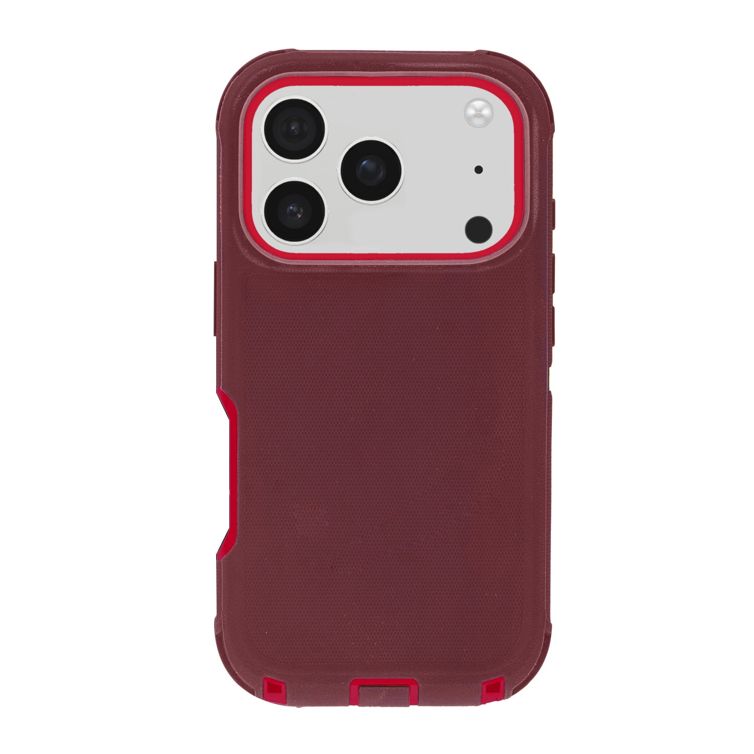 Rugged Armor Case for iPhone 17 Pro Max - Maroon and Red