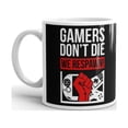 thumbnail image 2 of Gamers Never Die They Respawn Competitive Coffee Tea Ceramic Mug Office Work Cup Gift 11 Oz, 2 of 3