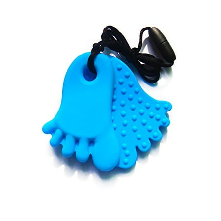 Miyim Organic Teether - Lil’ Jumbl Baby Teething Pendant | Organic Food Grade Silicone | BPA-Free (Blue)