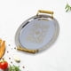 thumbnail image 1 of Bandeja decorativa para servir Bandeja para entretenimiento Bandeja ovalada para té Cocina casera Bodas Bandeja multifuncional para servir alimentos c 32cmx24cm, 1 of 8