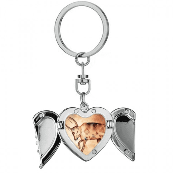 May April Taurus Constellation Zodiac Heart Angel Wing Key Chain Holder