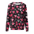 thumbnail image 6 of Dwralegc Womens Valentine Tops Tunic Oversized Crew Neck Plus Size Tops 2026 Fashion Tshirts Heart Print Long Sleeve Tees Black M, 6 of 6