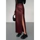 thumbnail image 4 of Falda PRETTYGARDEN 2025 de cuero sintético, tiro alto con abertura lateral, talla S, 4 of 5