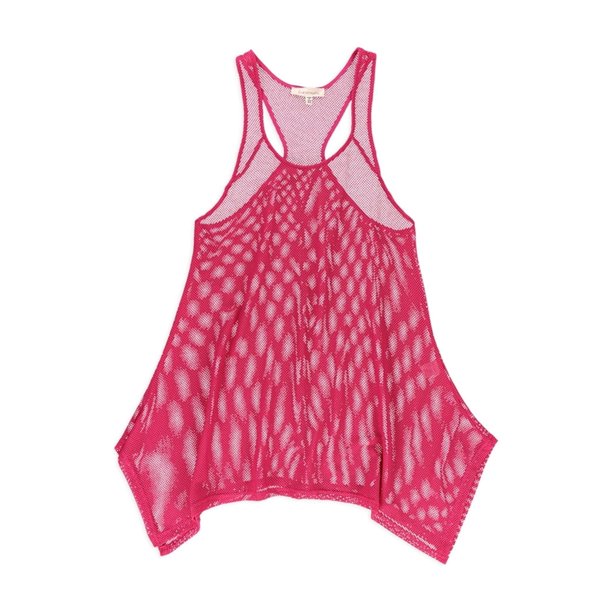 Francesca's Womens Mesh Racerback Cover-Up Traje de baño, rosa, M/L