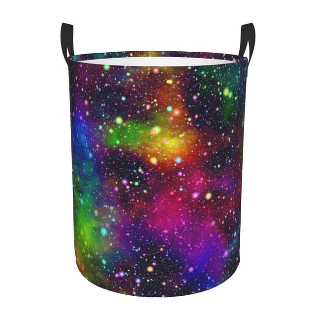 Fotbe Bright Universe Cesto de Ropa con Asas, Cesto Impermeable de Gran Capacidad, Bolsa de Lavado para Dormitorio, Cesto de Ropa con Ruedas y Asas-Medium