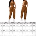 thumbnail image 2 of Chaleco Camisola de mujer + Pantalones deportivos Sin mangas Casual Simple Summer Outfits (Café S) Ygjytge Café T S para Mujer, 2 of 6