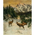 thumbnail image 3 of Josef Schmitzberger 15x18 Black Modern Framed Museum Art Print Titled - Red Deer in the Alps in Winter, 3 of 5