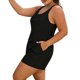 thumbnail image 4 of Traje de baño de una pieza para mujer, moda para mujer, sin mangas, sólido, cuello redondo, bikini, traje de baño push-up, acolchado, bolsillos, traje de baño, traje de baño de talla grande, mono de b, 4 of 6