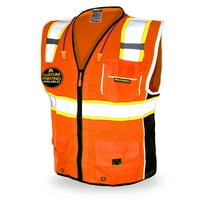 KwikSafety (Charlotte, NC) CLASSIC Safety Vest (JUMBO Pocket) Class 2 ANSI OSHA High Visibility Reflective Heavy Duty Mesh Zipper HiVis Construction Work Gear HiViz Men Women | Orange Small
