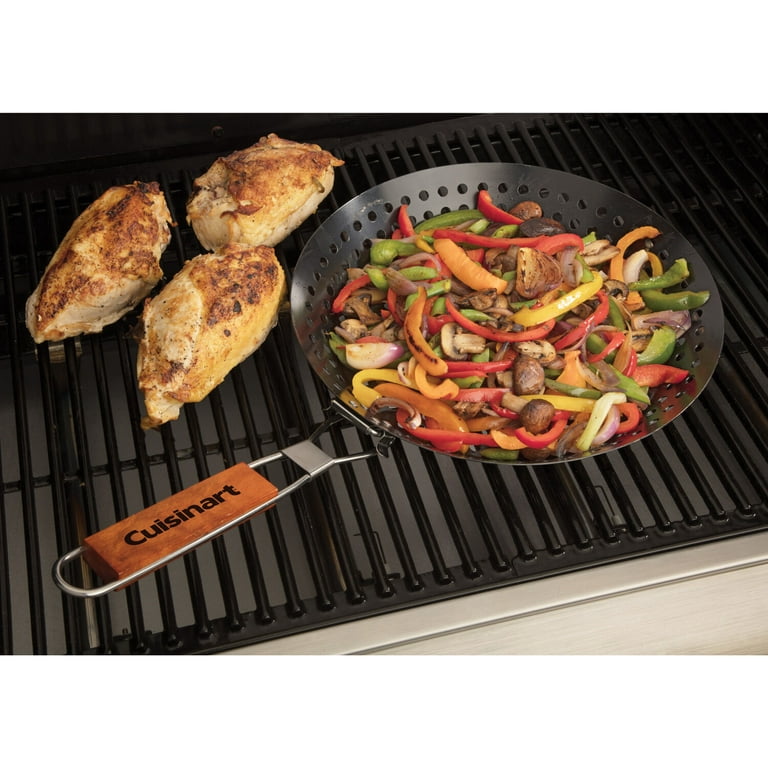 Outset® 76143 12 Diameter Stainless Steel Perforated Grill Skillet