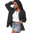thumbnail image 4 of Womens Waffle Knit Shacket Jacket Oversized Casual Long Sleeve Button Down Shirts Dressy Blouses Tops with Pocket black S, 4 of 8