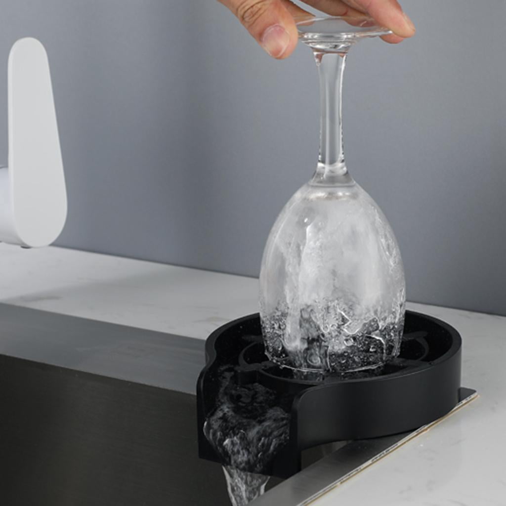 Fiocias Automatic Faucet Milk Bottle Washer for Baby Bottle Bar Glass with Black Sink