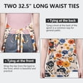 thumbnail image 6 of Pioneer Flower Floral Print Pattern Apron-Garden Aprons for Women with Pockets-Cotton Linen Waterproof Kitchen Cooking Gardening Aprons Adjustable for Kitchen,Cooking,BBQ and Salon 33x27 Inch, 6 of 7