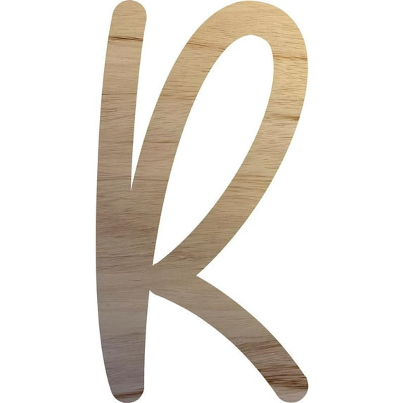 Wooden Letter Craft R Shape, Paintable 22'' Tall Wood Alphabet DIY Letter, Unfinished