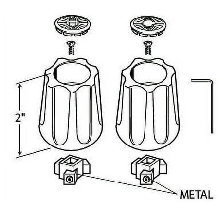 Proplus 2032016 Proplus Kitchen and Bathroom Handles with Adapter - 2032016