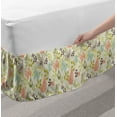thumbnail image 2 of Butterfly Bed Skirt, Vintage Inspirations in Soft Colored Floral Arrangement with Sketch Style Animals, Elastic Bedskirt Dust Ruffle Wrap Around for Bedding Decor, 4 Sizes, Multicolor, by Ambesonne, 2 of 2
