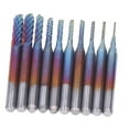 thumbnail image 2 of 10 Uds. Fresa PCB CNC fresa de extremo brocas rotativas vástago de 1/8 pulgadas chapado en azul 0,8-3.175mm, 2 of 9