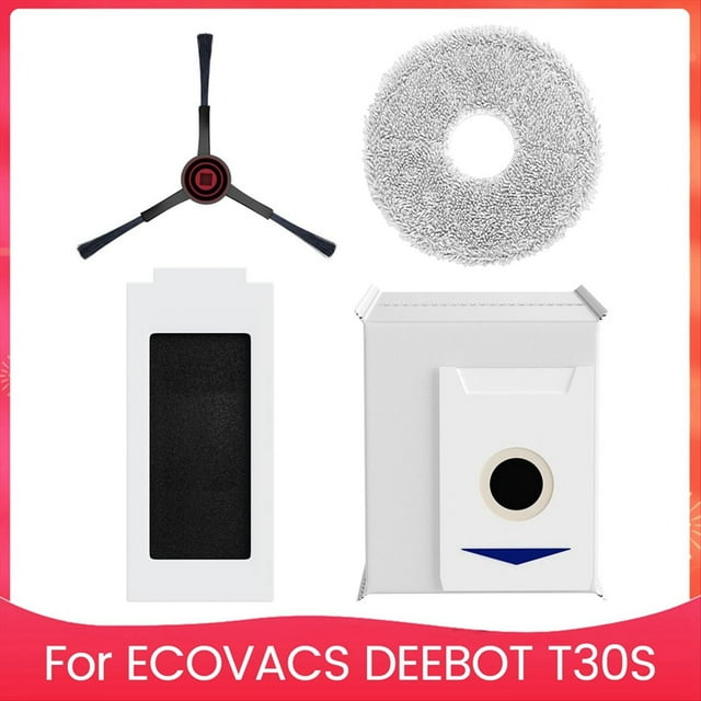 Repuestos para Aspiradora Robótica para T30S Combo: Filtros HEPA, Almohadillas para Fregona, Cepillos Laterales, Bolsas para Polvo